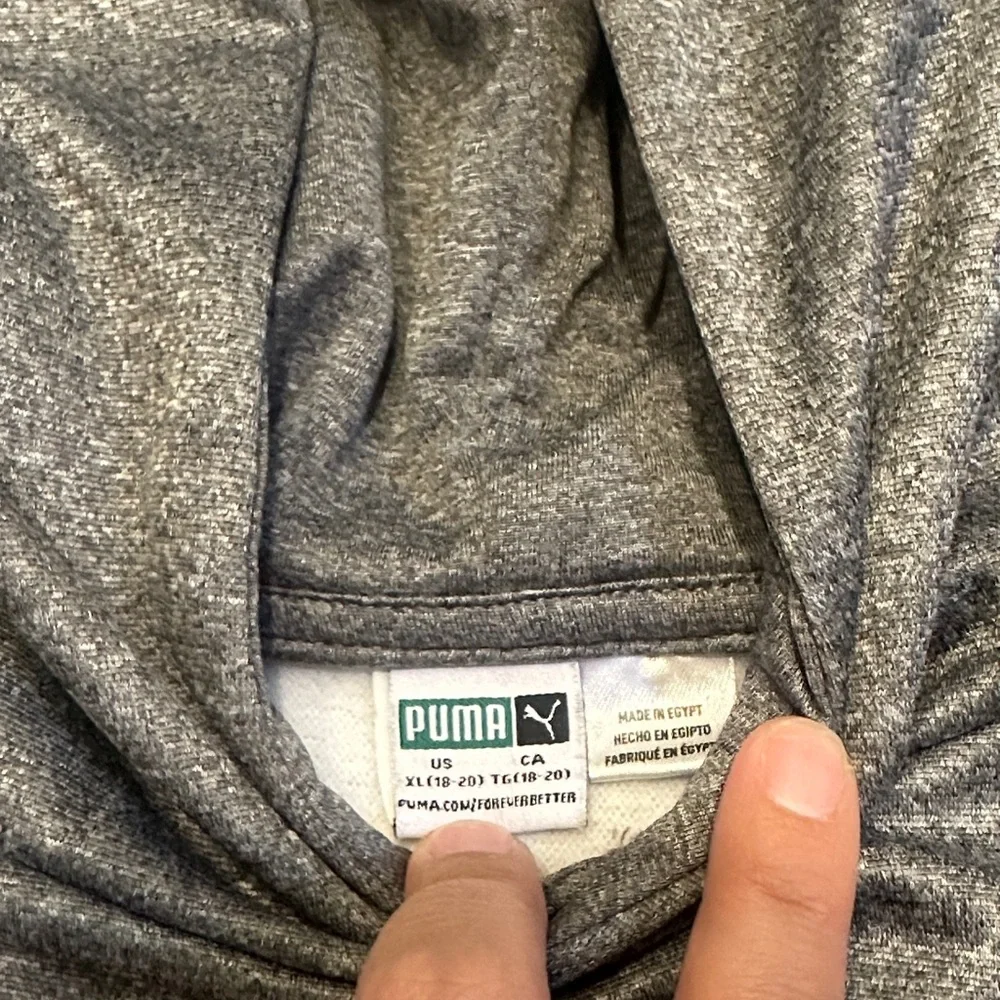Puma Heather Gray Hoodie with White Logo